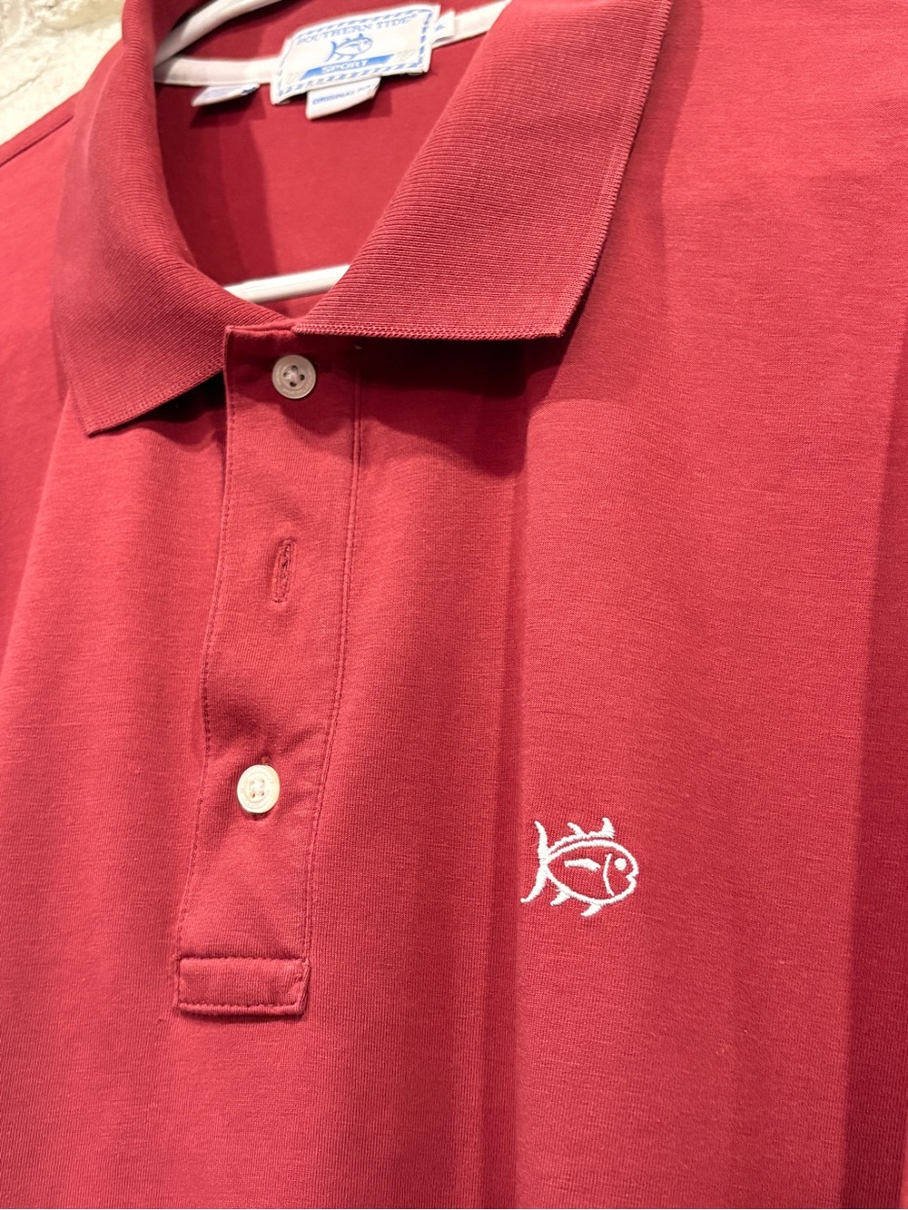 EUC! Men’s Southern Tide Sport, 3 Button Soft Pima Cotton Polo, Red, XL,